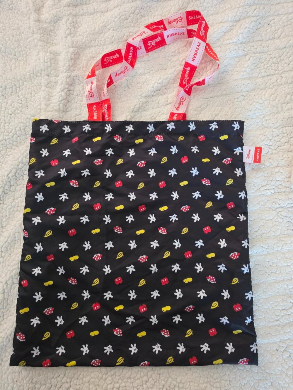 Harveys Disney Mickey & Friends Shopper Tote Bag Black Icon Print